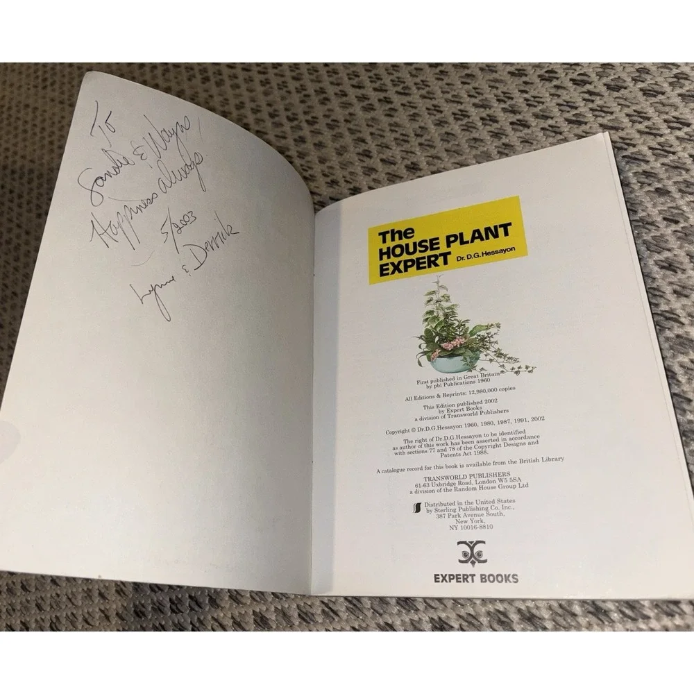 The House Plant Expert Dr. D. G. Hessayon 2002 Version Non Fiction Book Botany